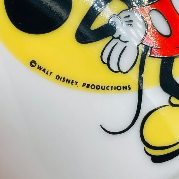 Vintage Pedestal Mickey Mouse Coffee Tee Mug Yellow Trim Walt Disney Productions - Picture 6 of 8